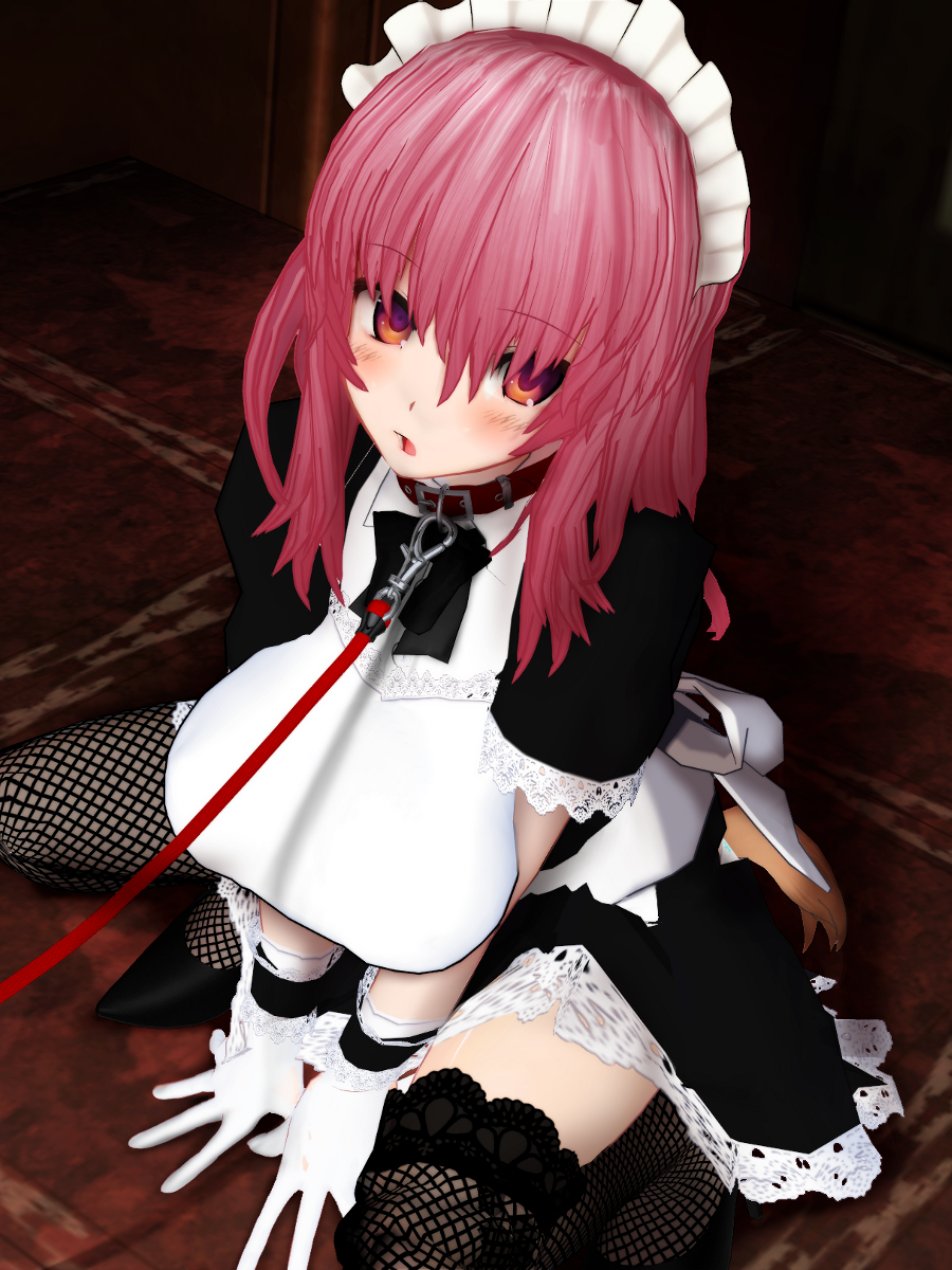 1girl, 3d, 3d_custom_girl, blush, breasts, collar, gloves, highres
