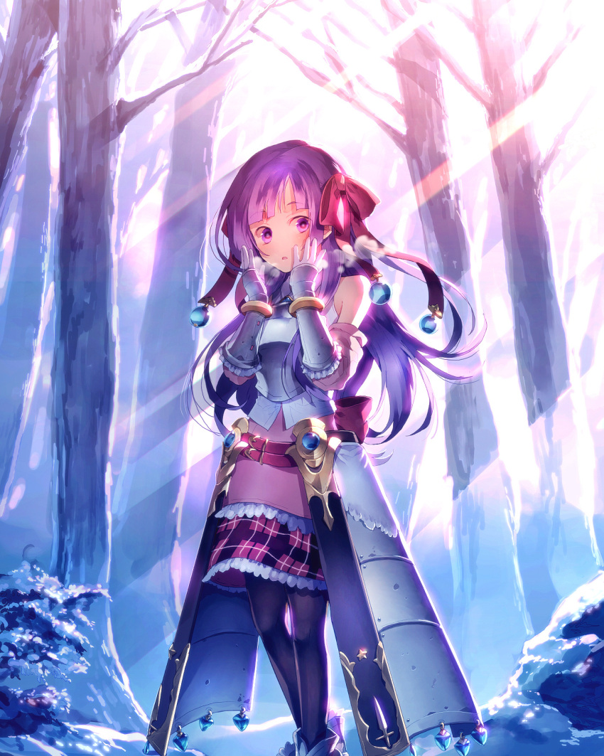 1girl, arianna_(sekaiju), armor, bare_shoulders, breath, gauntlets, gloves, highres