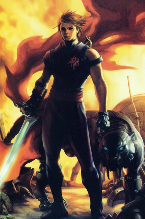 1boy, 80s, bishounen, capcom_classics_collection:_remixed, cipher, energy_sword, epic, fingerless_gloves