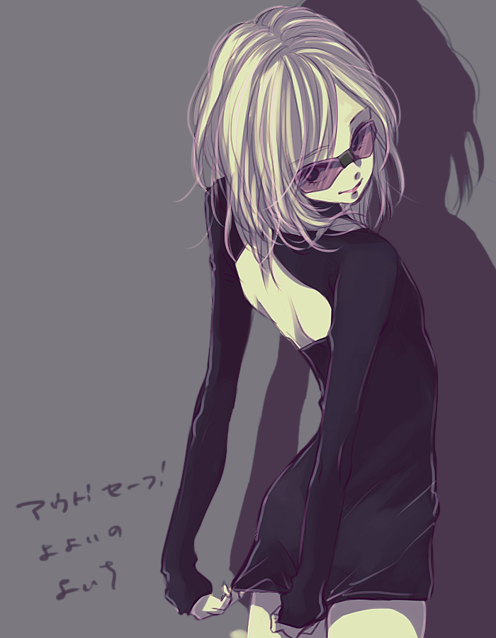 1boy, androgynous, blonde_hair, from_behind, grey_background, inazuma_eleven_(series), inazuma_eleven_go, long_hair