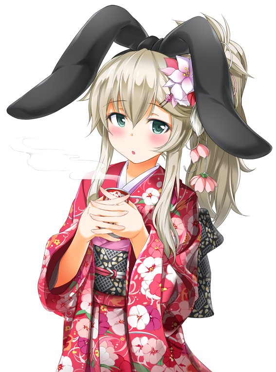 1girl, :o, alternate_costume, blonde_hair, blush, bow, bust, can