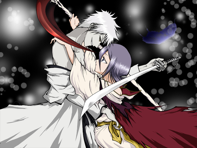 bleach, couple, dark_rukia, hollow_ichigo, kuchiki_rukia, kurosaki_ichigo, miko_embrace, parody