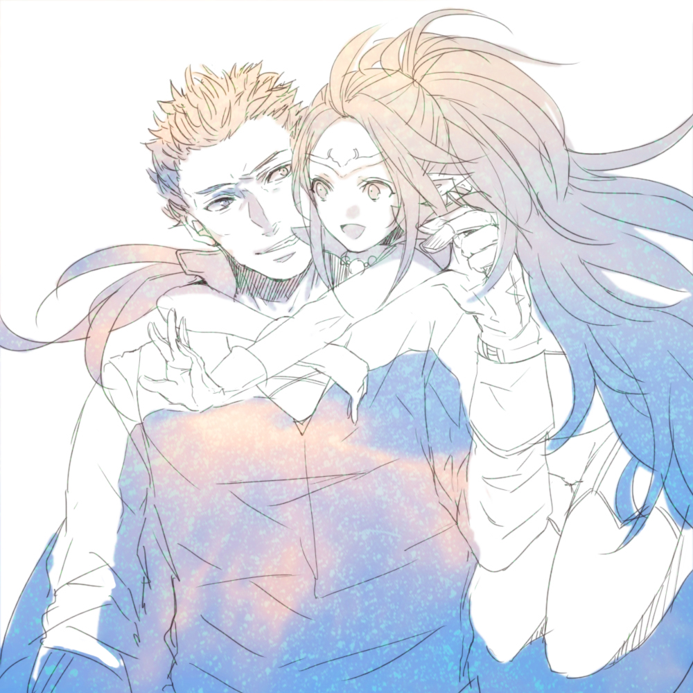 1boy, 1girl, circlet, fire_emblem, fire_emblem:_kakusei, grego, hug, hug_from_behind