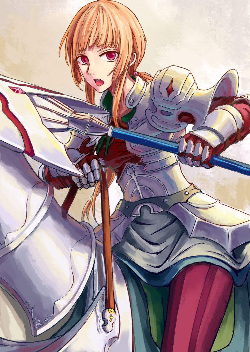 1girl, armor, bangs, blonde_hair, blunt_bangs, breastplate, highres, horse