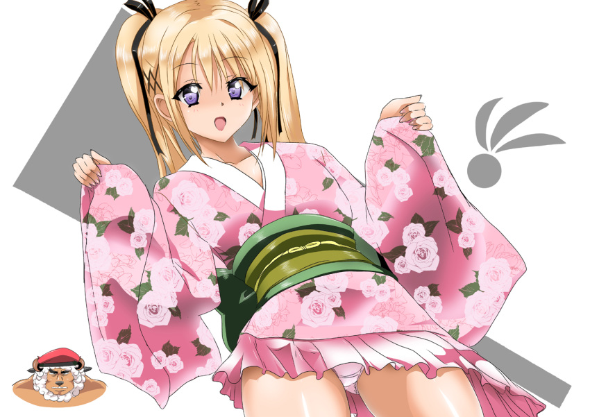 1girl, bayman_(doa), blonde_hair, dead_or_alive, dead_or_alive_5, japanese_clothes, kimono, long_hair