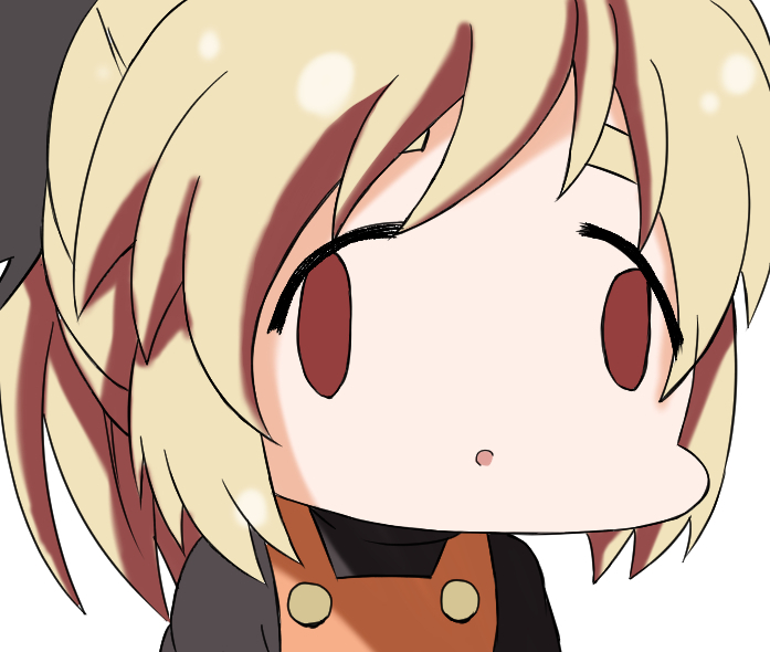 1girl, ai_mai_mii, blonde_hair, bow, chibi, ebi_193, face_of_the_people_who_sank_all_their_money_into_the_fx, hair_bow