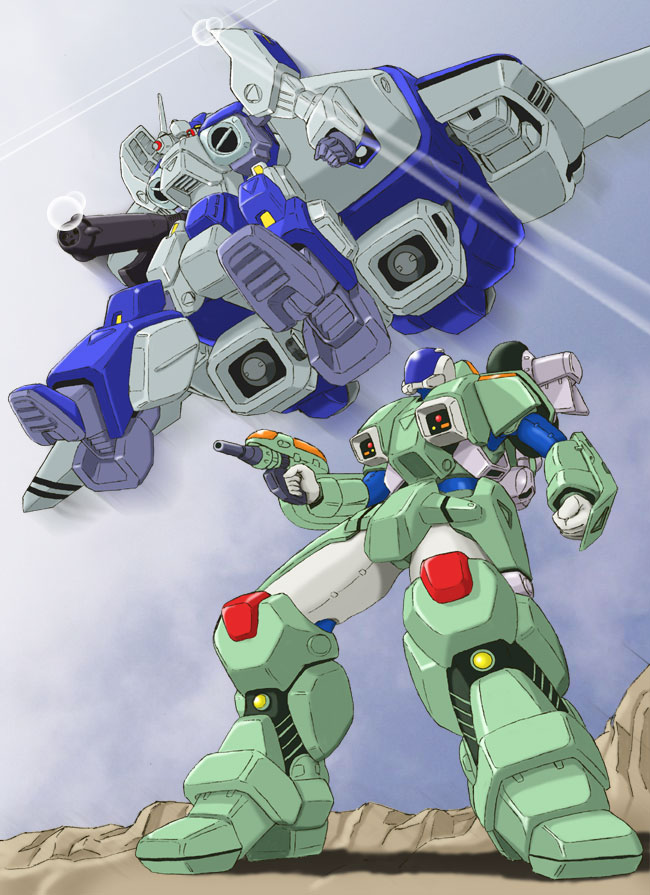 amiba00, armor, flying, genesis_climber_mospeada, gun, kikou_souseiki_mospeada, legioss, mecha