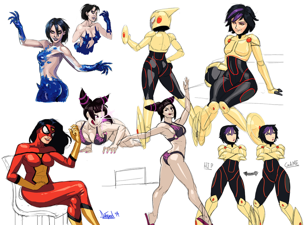ass, bags_under_eyes, big_hero_6, bikini, black_hair, bodysuit, boots, breasts