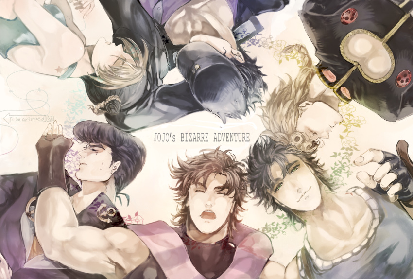 1girl, 5boys, family, giorno_giovanna, higashikata_jousuke, highres, jojo_no_kimyou_na_bouken, jonathan_joestar