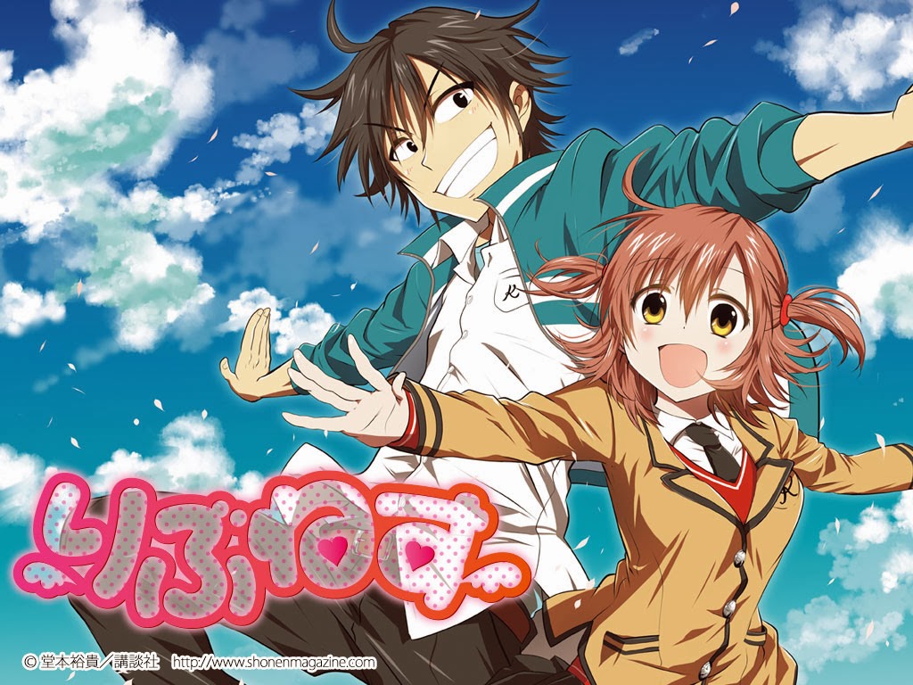 1boy, 1girl, black_hair, brother_and_sister, brown_hair, doumoto_yuuki, grin, kaidou_kasumi