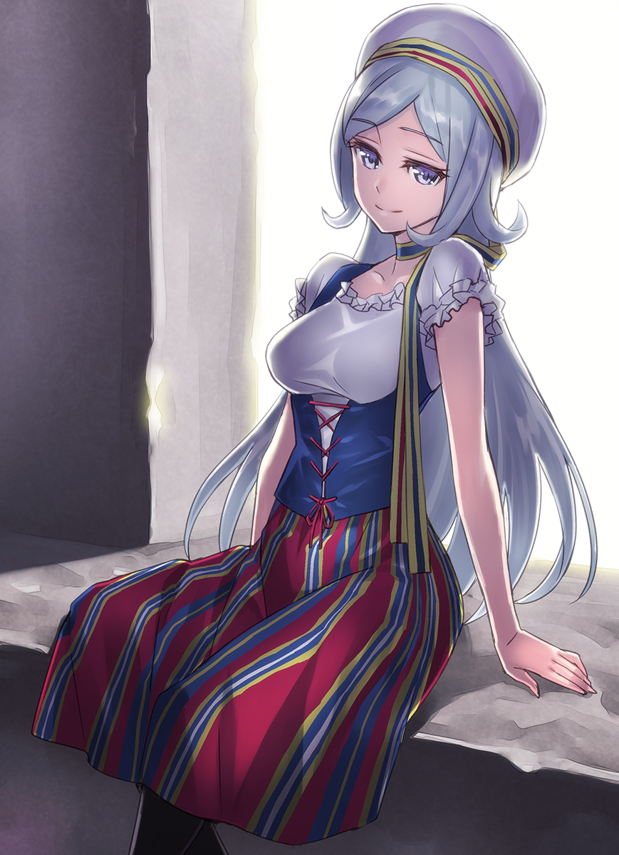 1girl, aila_jyrkiainen, black_legwear, breasts, finnish_clothes, gloves, gundam, gundam_build_fighters