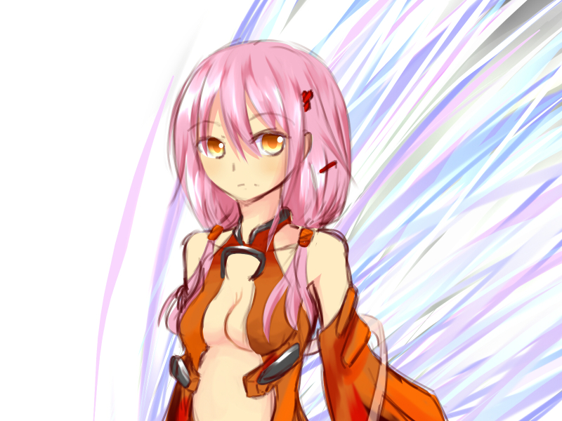 1girl, bare_shoulders, breasts, center_opening, cleavage, detached_sleeves, elbow_gloves, gloves