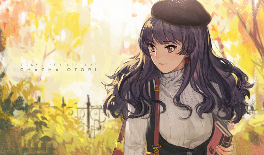 1girl, bag, black_hair, blush, book, brown_eyes, earrings, ekao