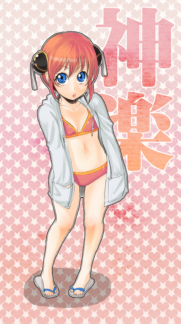 blue_eyes, bun_cover, double_bun, flat_chest, gintama, hands_in_pockets, hanzou_kuro, heart