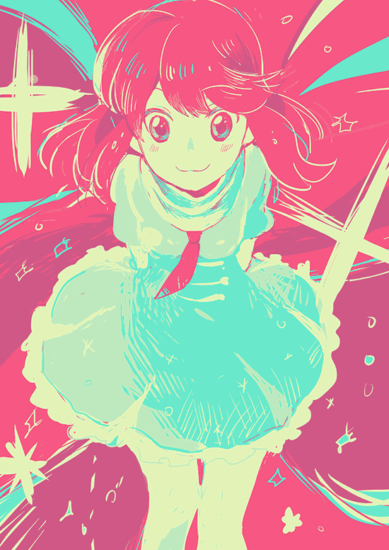 1girl, :3, arms_behind_back, blush, bone, dress, jakuzure_nonon, kill_la_kill