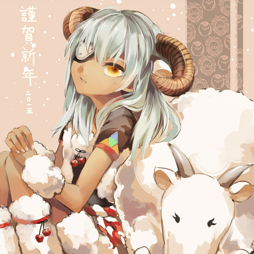 1boy, 2015, aqua_hair, bird, eyepatch, horns, inazuma_eleven, inazuma_eleven_(series)