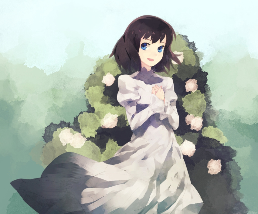 1girl, black_hair, blue_eyes, castle_of_cagliostro, clarisse_de_cagliostro, dress, long_hair, lupin_iii
