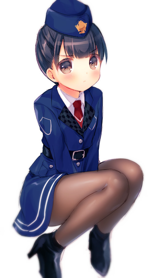1girl, black_hair, brown_eyes, female, hat, kamen_rider, kamen_rider_drive_(series), pantyhose