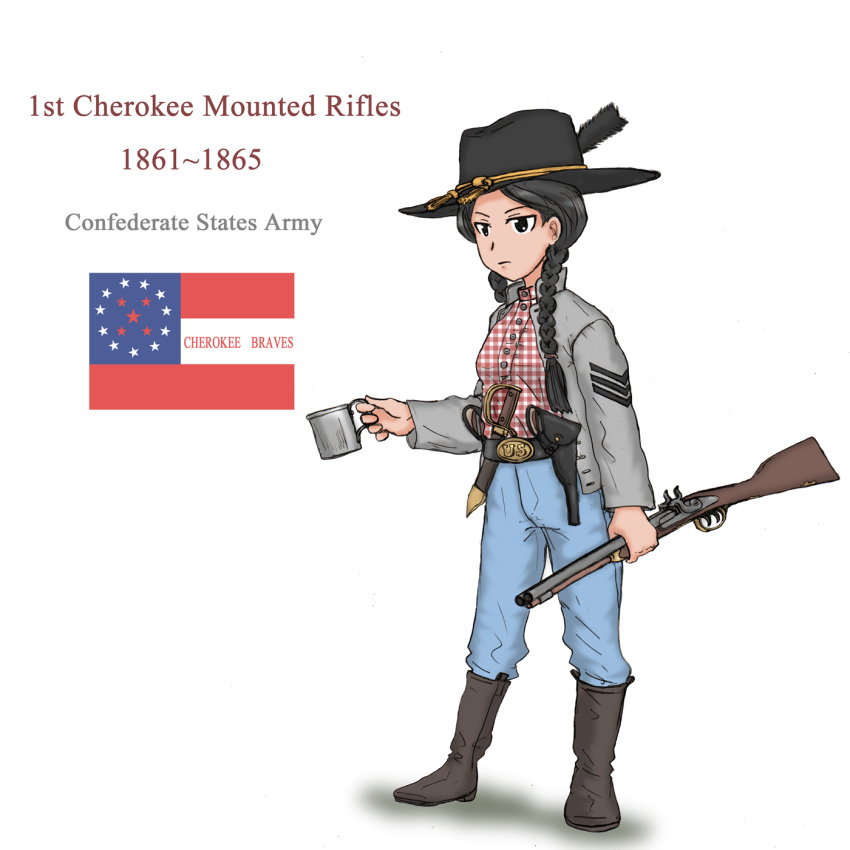 american_civil_war, belt, belt_buckle, boots, braid, cup, ernest, feathers