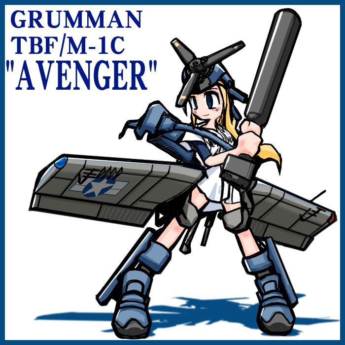 1girl, 8touhei, airplane, baseball_bat, baseball_uniform, blonde_hair, blue_border, blue_eyes