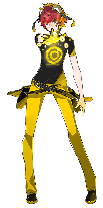 1boy, aiba_takumi, black_gloves, black_shirt, black_shoes, blue_eyes, digimon, digimon_story:_cyber_sleuth