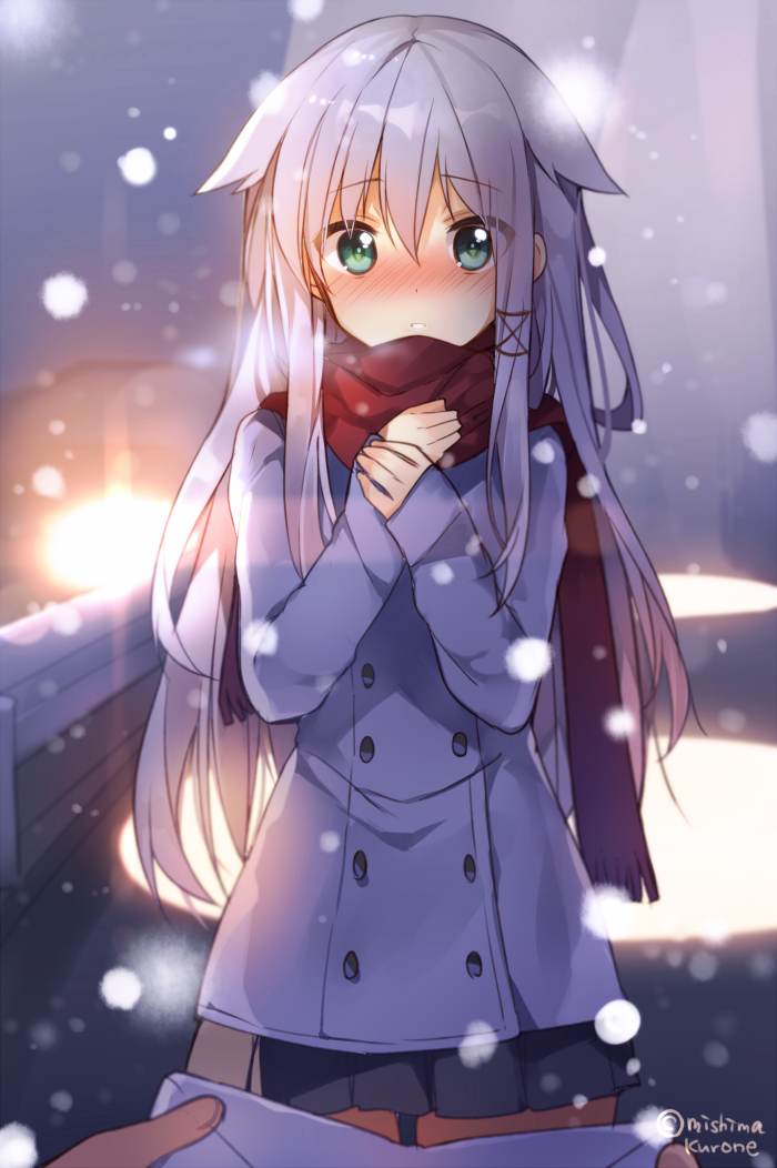 1girl, anceril_sacred, blush, green_eyes, looking_at_viewer, mishima_kurone, original, pov
