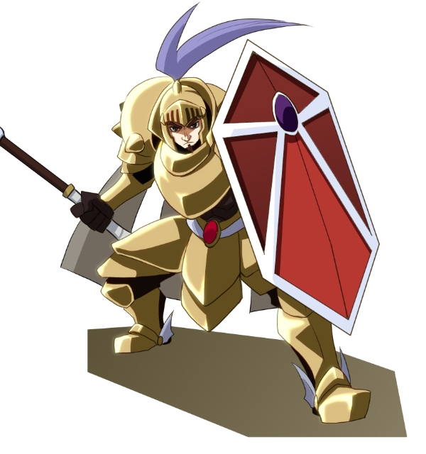 1boy, armor, bernard_(sennen_sensou_aigis), facial_hair, full_armor, goatee, helmet, kansuke_(bubuduke)