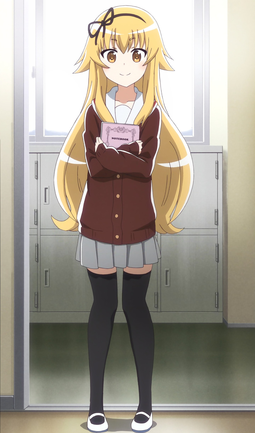 1girl, absurdres, blonde_hair, female, highres, long_hair, mikakunin_de_shinkoukei, pleated_skirt