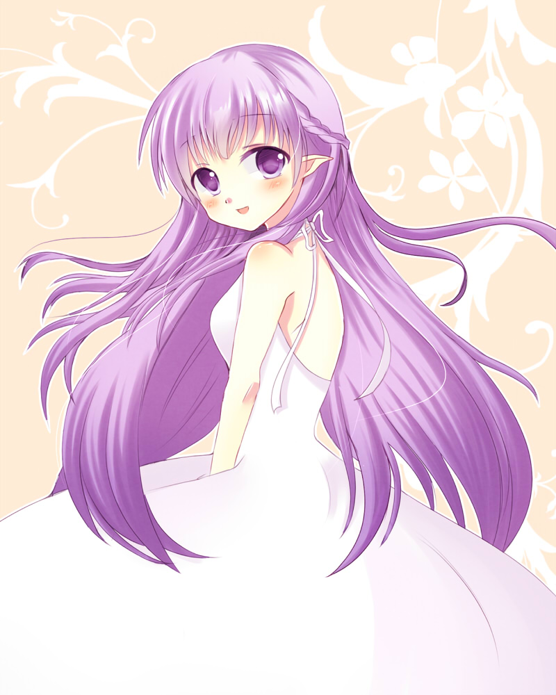 1girl, bare_shoulders, blush, dress, fire_emblem, fire_emblem:_fuuin_no_tsurugi, leaf, leaf_background