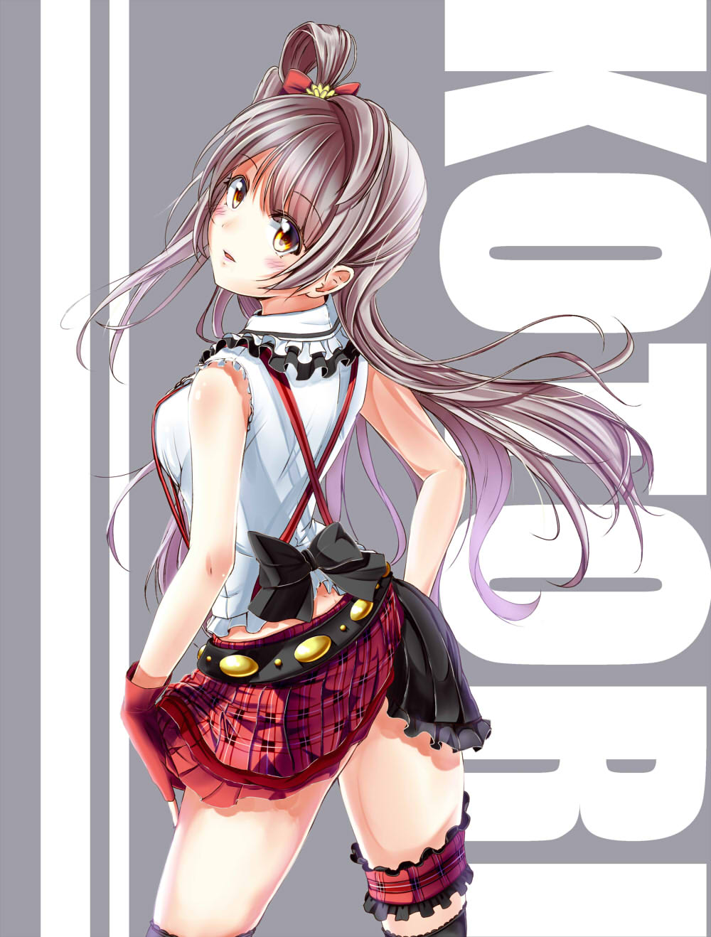 1girl, asymmetrical_hair, bokura_wa_ima_no_naka_de, brown_hair, character_name, from_behind, highres, izuki_(toneya)