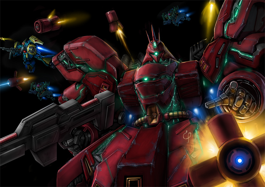 banchengping@126, beam_rifle, char's_counterattack, energy_gun, funnels, geara_doga, gundam, jagd_doga_gyunei_custom