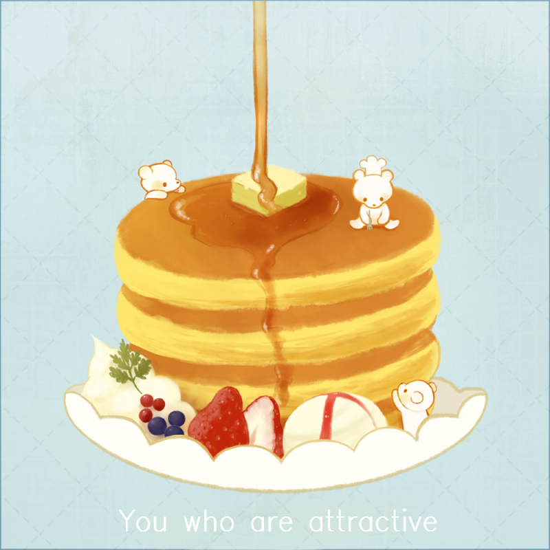 ayu_(mog), bear, butter, chef_hat, dripping, engrish, food, fork