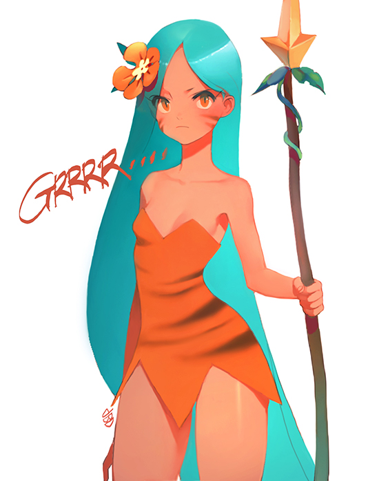 1girl, absurdly_long_hair, aqua_hair, cookie_run, dark_skin, dbd, dress, long_hair