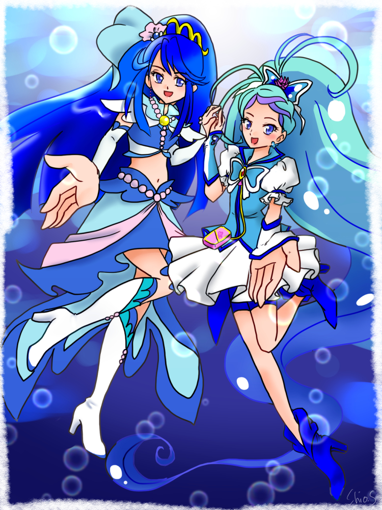 cosplay, costume_switch, cure_aqua, cure_aqua_(cosplay), cure_mermaid, cure_mermaid_(cosplay), go!_princess_precure, precure