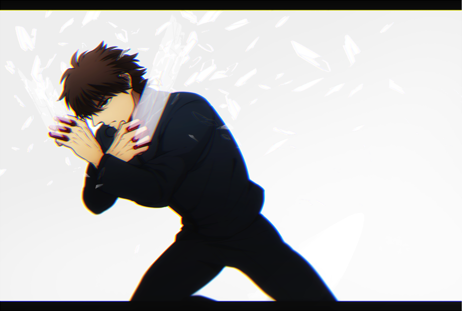 1boy, black_keys, brown_eyes, brown_hair, fate/zero, fate_(series), kotomine_kirei, solo