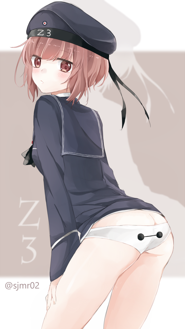 1girl, ass, baymax, big_hero_6, blush, brown_eyes, brown_hair, butt_crack