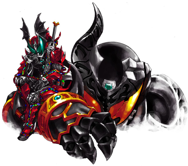 damage, head_wings, headwings, horns, kamen_rider, kamen_rider_arc, kamen_rider_dark_kiva, kamen_rider_kiva_(series)