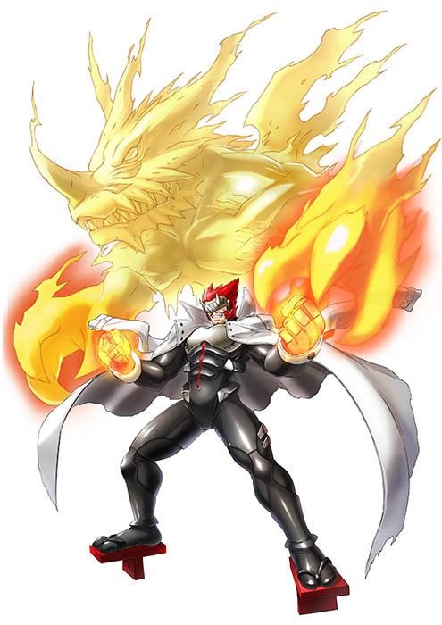 aura, black_bodysuit, bodysuit, chestplate, digimon, digimon_story:_cyber_sleuth, gankoomon, geta