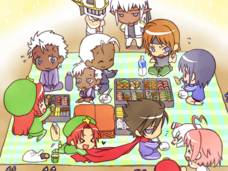 arcana_heart, bad_id, blush, buront, capcom, chibi, crossover, eating