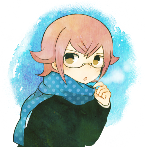 1boy, ayu_(mog), blue_background, bust, glasses, inazuma_eleven_(series), inazuma_eleven_go, inazuma_eleven_go_galaxy