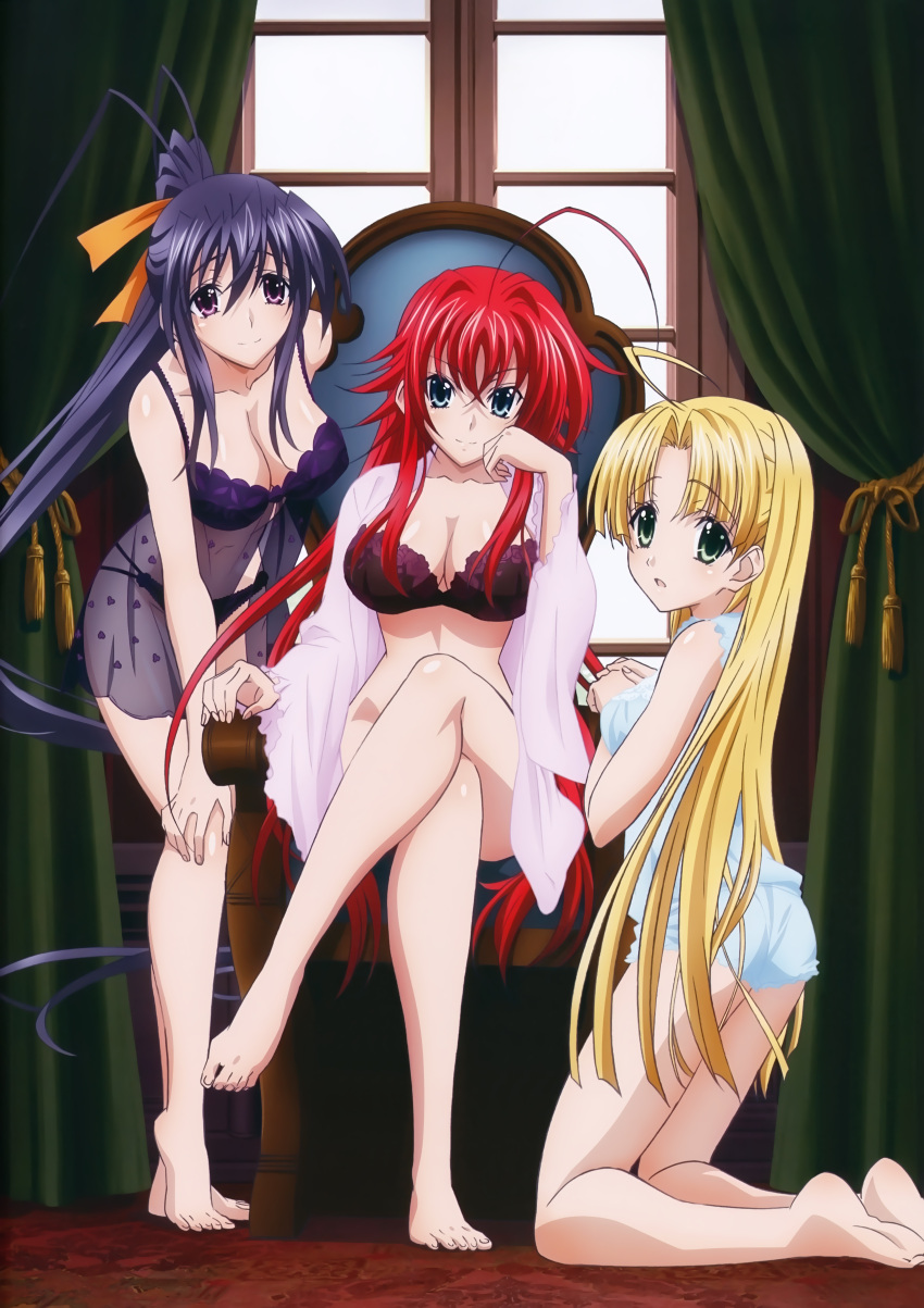 absurdres, ahoge, asia_argento, blonde_hair, blue_eyes, breasts, cleavage, green_eyes