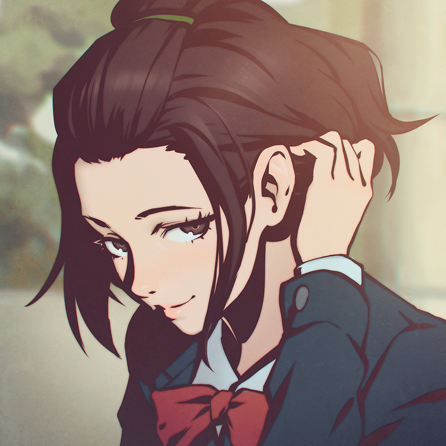1girl, brown_eyes, brown_hair, bust, face, ilya_kuvshinov, kiseijuu, lips, looking_at_viewer, murano_satomi, solo