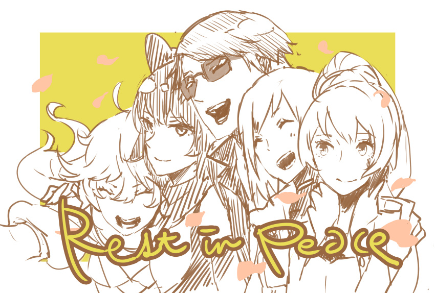 1boy, 4girls, absurdres, blake_belladonna, highres, holokaguya, monty_oum_(creator), multiple_girls