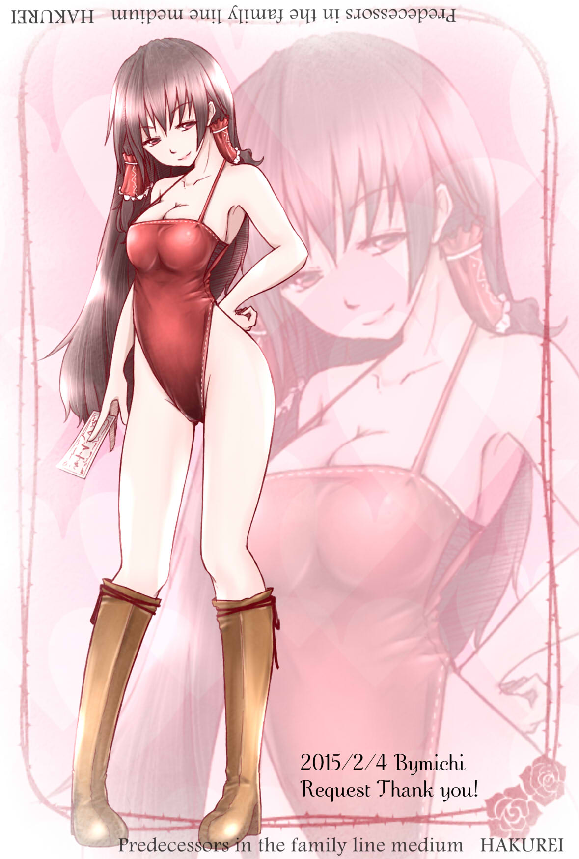 1girl, aosiro-michi, black_hair, boots, highleg, highleg_leotard, highres, leotard