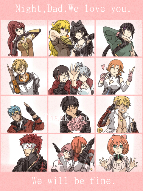 adam_taurus, black_hair, blake_belladonna, bow, hair_bow, jaune_arc, lie_ren, long_hair