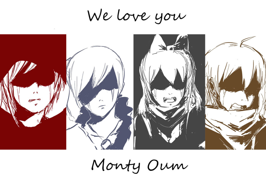 4girls, blake_belladonna, bow, crying, long_hair, monty_oum, multiple_girls, ponytail