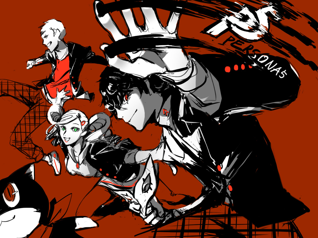anzu_komaki, commentary_request, kurusu_akira, morgana_(persona_5), persona, persona_5, protagonist_(persona_5), ryuji_sakamoto
