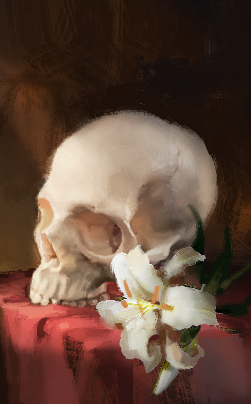 absurdres, death, flower, highres, jojo_no_kimyou_na_bouken, jonathan_joestar, lily_(flower), no_humans
