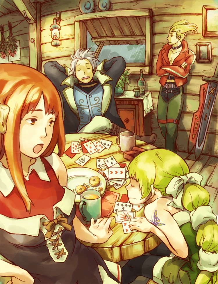 card, cards, cup, ginny_knights, gustav, holding, holding_card, ichi_(pixiv428603)