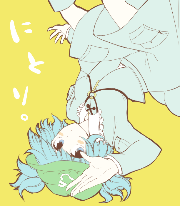 1girl, blue_eyes, blue_hair, blush, blush_stickers, boots, dress, dress_shirt